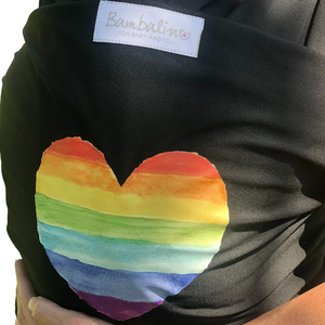 PERSONALISED Baby Sling - PRINTED RAINBOW HEART