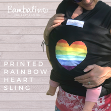 PERSONALISED Baby Sling - PRINTED RAINBOW HEART