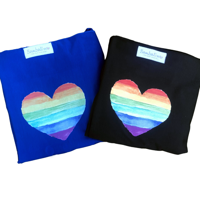 PERSONALISED Baby Sling - PRINTED RAINBOW HEART